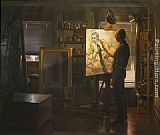 Grimaldi in Studio by Jacob Collins